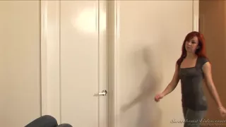 Hot redhead and brunette teen act like true lesbians