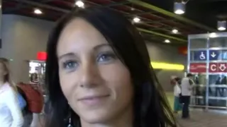 Pretty Czech babe Martina sucks and fucks in the open