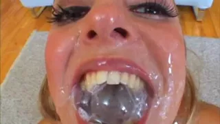 Delicious pornstar Lexi gets a gangbang face fuck