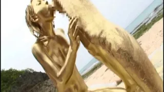 Japanisches Gold Bodypaint Sex