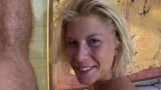 Interviewed French blonde teen undressed and bonked