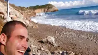 French guy fucking a sexy white tourist in public beach