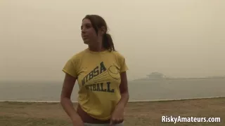 Breasty cutie next door teases seduces boyz in the store