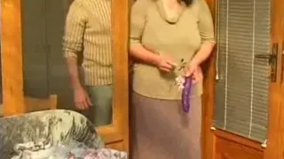 Young cock fucking chubby mature in her hairy wet cunt