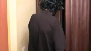 Brunette mistress uses submissive male on her bed