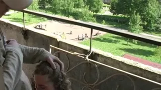 juvenile blond engulfing on the veranda