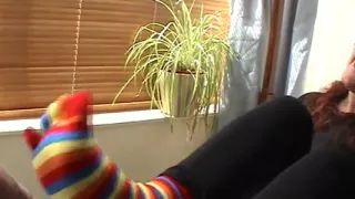 Hot Claire does footjob