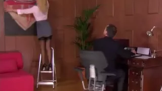 Office Female-Dominator Nylon Foot Worship