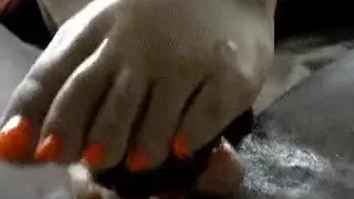 Black dong in foot fetish action