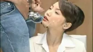 Japanese reporter cummed on