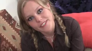 Blonde gets her face fucked hard and earns a hot facial