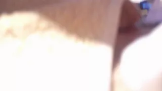 Beach hand job, with engulfing cum