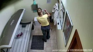 Czech Legal Age Teenager in Public Solarium
