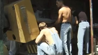 Hot golden-haired team-screwed by hard schlong