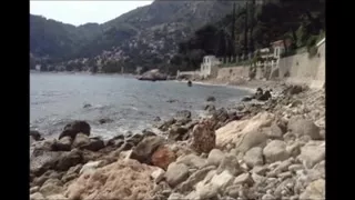 Slothful, relaxed beach cook jerking with spunk flow