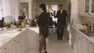 Bodystocking, anal in kitchen