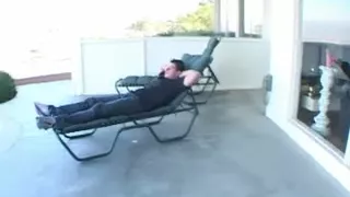 Asian hoe is happy to get cum on face after anal 3-some