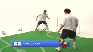 British Michelle B represents England in a football game