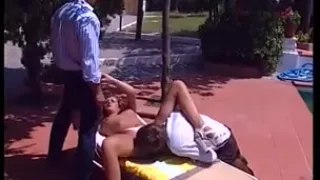 dark brown group-fucked by 2 boy-friends + with double cook jerking