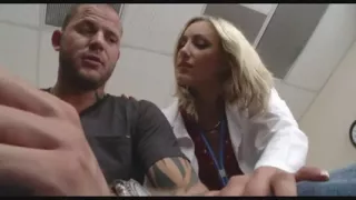 Hot sexy blond doctor receives buttfucked by patient