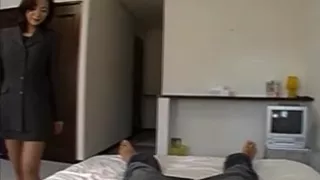 Alluring Japanese mother I'd like to fuck in an office dress sucks a large schlong be