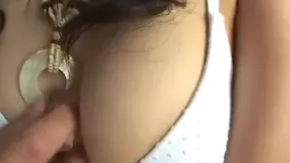 Gorgeous breasty juvenile Japanese gal's unshaved bawdy cleft creampied