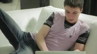 2 Russian Boys have Rubber Free Joy on the White Daybed