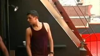 Dad bear bonks his cub.