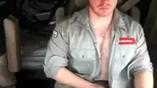 Corpulent shlong truck driver on livecam
