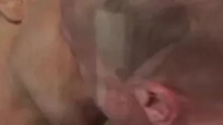 Blue-eyed chap riding the large shlong of a tattooed lad.