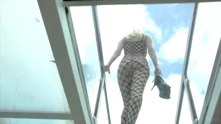 Tall Blonde Ramrod Gal Bonks and Spanks Boyfriend's Arse!