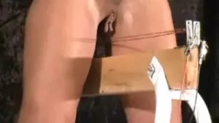 Blonde slave girl tied up and tortured by master