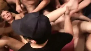 Girlfriend And Her Sister Get Fucked At Czech Gang Bang
