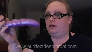 Bbw Tries To Deepthroat Her Dildo