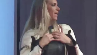 Stunning stripper gets all wet and horny