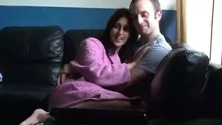 Real couple Zarina and Jay chat before having sex on camera