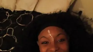 Ebony Young Slut Does Her First Blowjob Scene