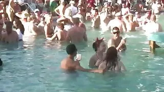 Bunch of amateur sluts getting wild and horny in public