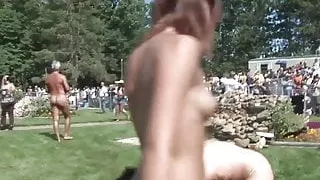 Horny amateur girls shaking their round juicy asses