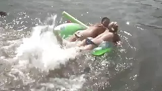 Lovely girls next door get dirty in the water