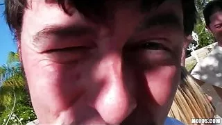 Backyard toga party turns into an orgy session by the pool