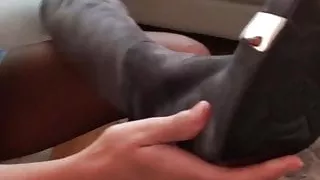 Fitting my designer GML suede thigh high boots (cuissardes)