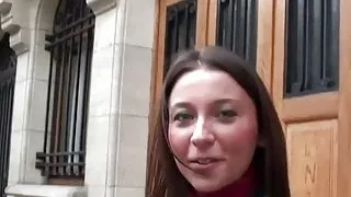 Teen in slutoutfit in the street belgium & &pantyhose