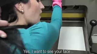 Brunette amateur is talked into a modeling gig