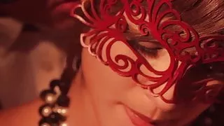 Naughty masked girl makes sensual love