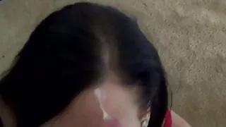 Roomate Gets Face Splattered in Cum
