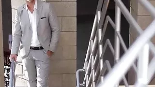 Classy beauty gets cream over her body