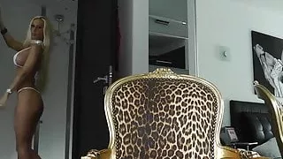 Hot Blonde Milf in Small Bikini Tease