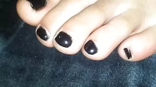 My Girlfriends Sweet Feet With Black Polish