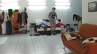 Two sexy brunettes in hot backstage clip